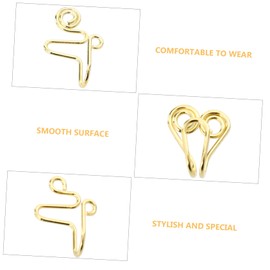SAFIGLE 10pcs False Nose Ring Nose Clip Fake Nose Rings Fake Nose Hoop Non Piercing Decorations Nose Adornments Nose Jewelries Nose Piercing Jewelries Nose Studs Stainless Steel Golden