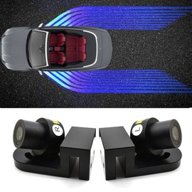 BukNikis Car Body Projector Lights, Ice Blue HD Angel Wings Door Projector Ghost Shadow Light Kit, Cool Car Accessories LED Welcome Projection Lights-Universal (Pair)