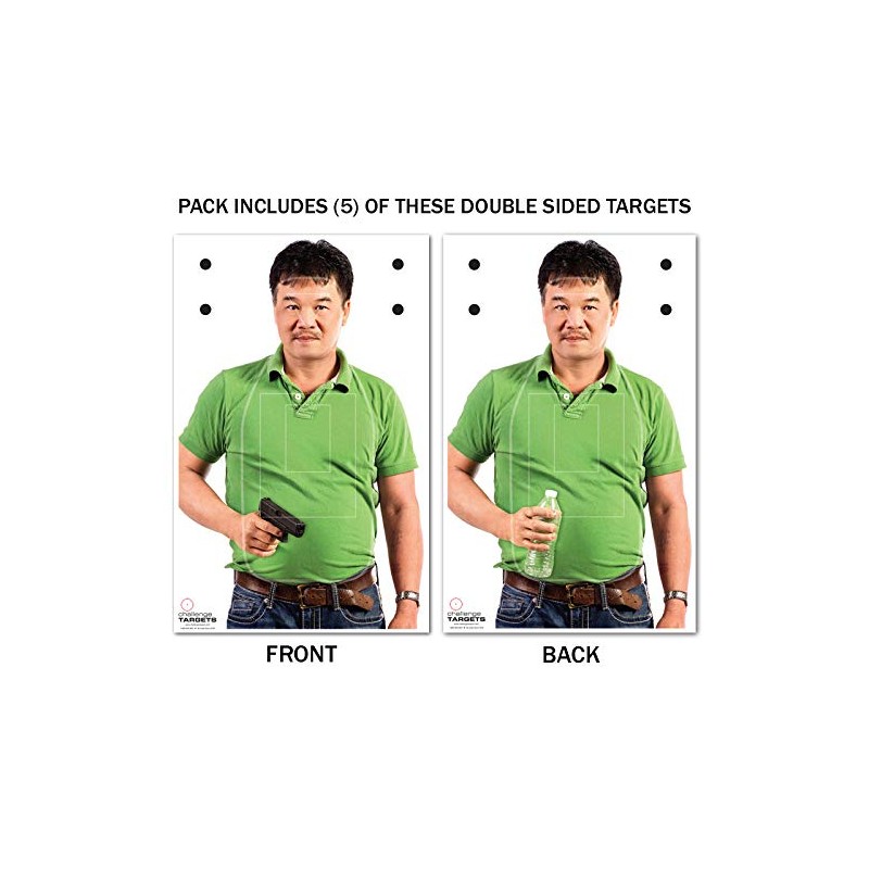 Challenge Targets Shoot/No-Shoot Target Assortment - 25PK (White Paper, 23"