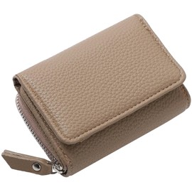 RRANCharltu Women's Small Leather Purse with Zip Coin Compartment Card Slots, brown, Classic