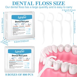 lanjue 800 Count Dental Floss Picks, Travel Dental Flossers with 8 Portable Case Toothpicks Sticks Dental Tooth Picks Flosser Dental Floss Cleaner Dental Floss Sticks for Family Teeth Cleaning