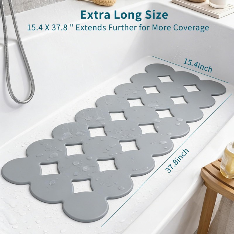 Webos Bathtub Mat Non Slip: Extra Long Rubber Bath Mat