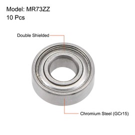 TOP-VIGOR 10Pcs MR83ZZ Deep Groove Ball Bearings, Z2 3mm x 8mm x 3mm Double Sealed Industrial Bearings, Chrome Steel Skateboard Bearings for Electrical Instrument Equipment