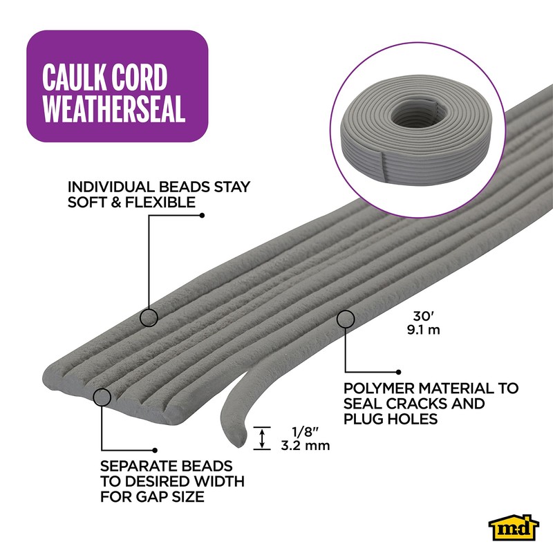 M-D Building Products Replaceable Caulk Cord Weatherseal: Quick and Effective