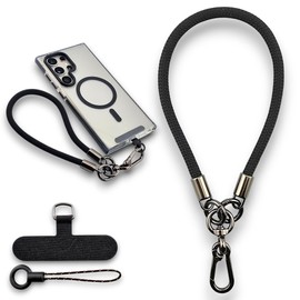 RATASK Wrist Strap Lanyard, Rope Lanyard Wrist Strap for Mobile Phones, Cameras, Keyring, Keychain,Mobile Accessory Pendant (7mm Thickness) (Black)