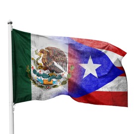 Mexico Puerto Rico Flag 3x5 Ft Flag Mexican Puerto Rico 3x5 Feet Nylon Outdoor Indoor 3x5 Foot Flag