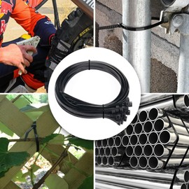11 Inch Heavy Duty Black Zip Ties with 200lbs Tensile Strength, UV Resistant Zip Cable Ties Long Durable Nylon ZipTies Self-Locking Plastic Wire Ties, Tie Wraps for Indoor and Outdoor (50Pack)