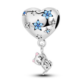 Hapour 925 Sterling Silver Charms for Bracelets and Necklaces Dangle Pendants Beads Cute Cat Heart Bunny Charm Jewelry for Women Teen