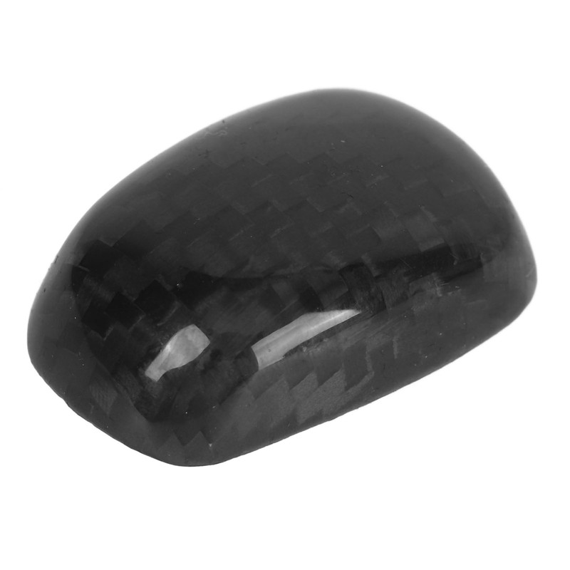 Gear Shift Knob Unlock Button Cover Carbon Fiber Shifter Lever