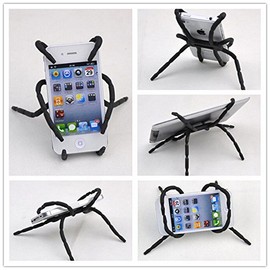 ANGELANGELA 3222641 Universal Multi-Function Portable Spider Flexible Grip Holder for Smartphones and Tablets, Black