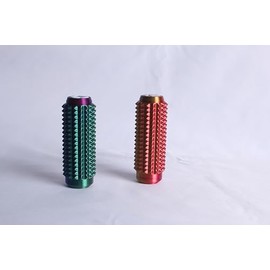 Little Ouchies Fidget, Pocket Mini Fidget Toy for Adults, 2pcs Spiky Grippie Stim Keychain for Anxiety Relief Positive(Red/Green/Blue + Red/Gold/Purple)