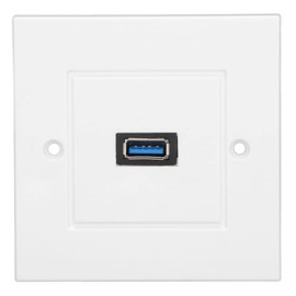1 USB 3.0 A Wall Plate, USB Wall Charger Outlet Mount Socket Face Plate Panel Cover, for Home Office Hotel