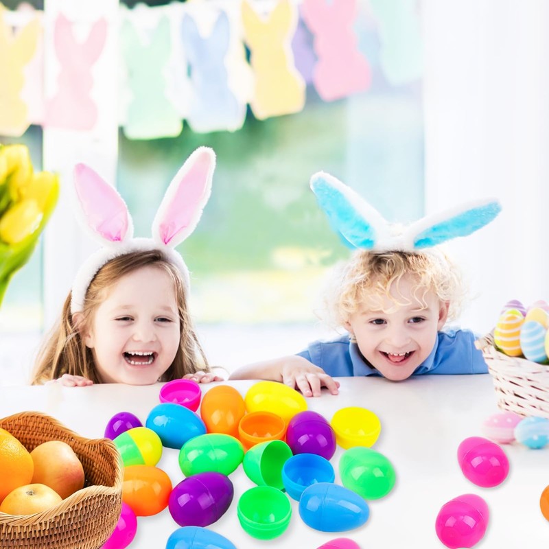 Kitimi 50PCS Large Colourful Fillable Plastic Surprise Easter Eggs, Large