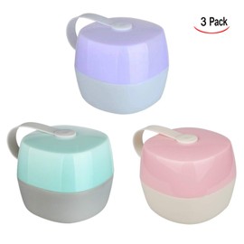 Xrten Pack of 3 Dummy Box, Dummy Storage Boxes, Dustproof, Baby Dummy Box, Travel, Portable Dummy Holder Box