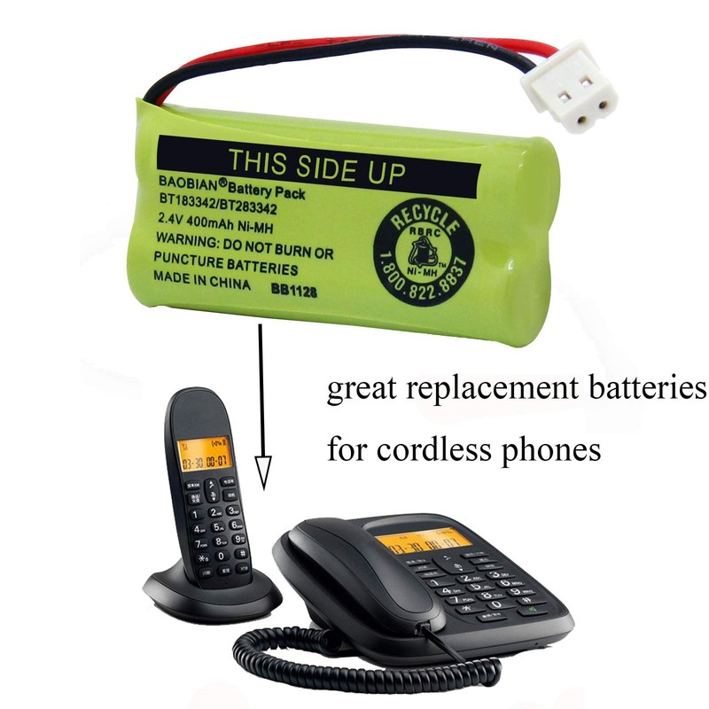 BAOBIAN BT183342/BT283342 2.4V 400mAh Ni-MH BT166342/BT266342 BT162342/BT262342 Rechargeable Cordless Phone