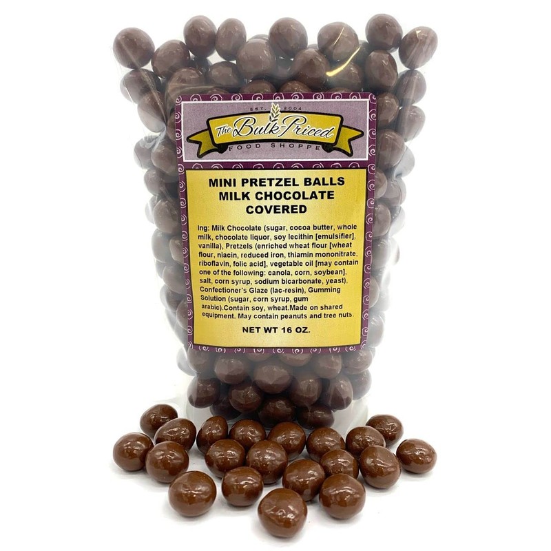 Mini Pretzel Balls Milk Chocolate Covered (1lb Resealable Zip Lock