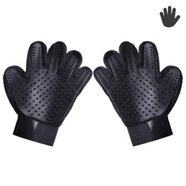 【ecixniy】Pet Grooming Gloves,One Pair Gentle BPA free dog washing glove,Pet Hair Remover,Cat Brush Fur Removal Groomer for all Pet Hair Removal Needs-For a Clean Home & Happy Fur Babies（1pair Black）