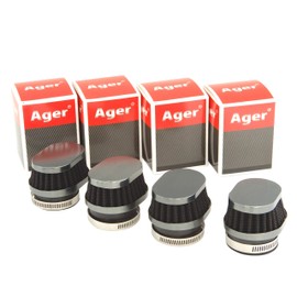 Ager Oval Power Filter Short Gun Meta x Black 50mm 4pcs
