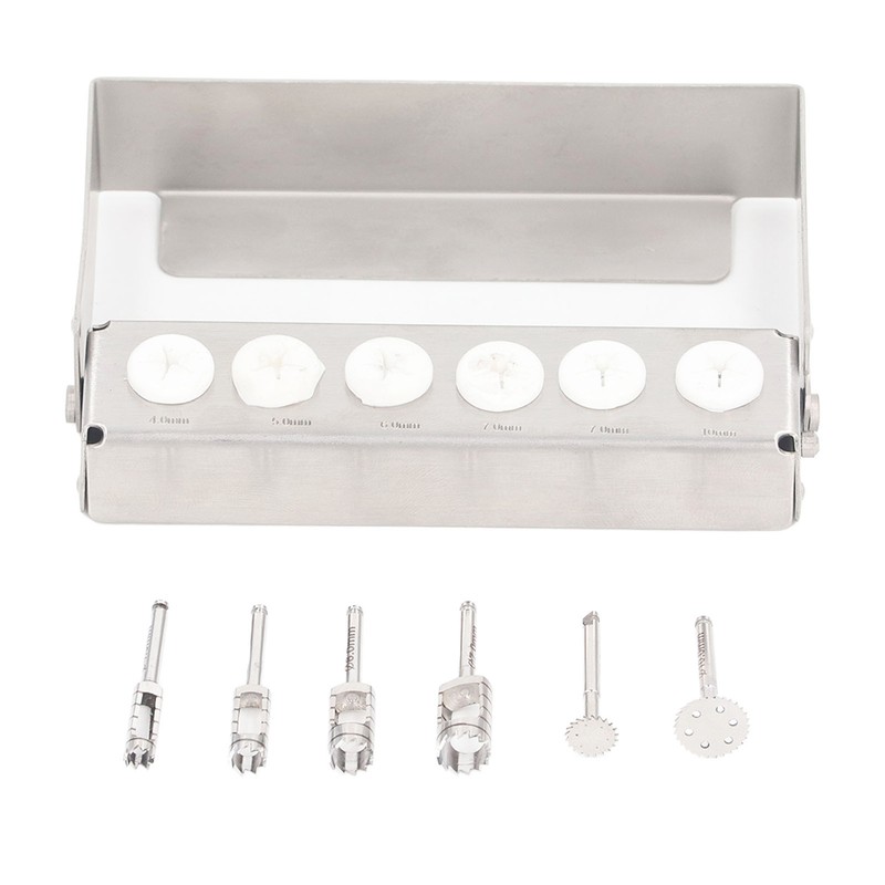 6pcs Dental Trephine Kit 4 To 10mm Surgery Tools Bur