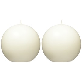 Zest Candle 2-Piece Ball Candles, 4-Inch, White Citronella