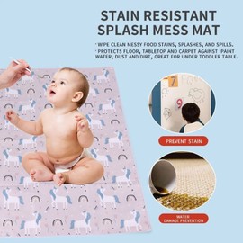 Alvinlite Faltbare Spielmatte Baby Krabbelmatte wasserdichte Tragbare Puzzlematte für Babys, 110x110cm, Kinderteppich Teppich Kinderzimmer für Innen- oder Außenbereich, Einhornmuster