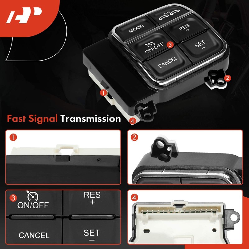 A-Premium Steering Wheel Mounted Cruise Control Switch Buttons Compatible with