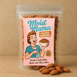 Moist Mama Roasted Salted Almonds, Hilarious Mother’s Day Gag Gift for Women, Funny Snack for Mom, Naughty Gift Idea, Inappropriate Almond Treat, Adult Humor Food Gift for Her