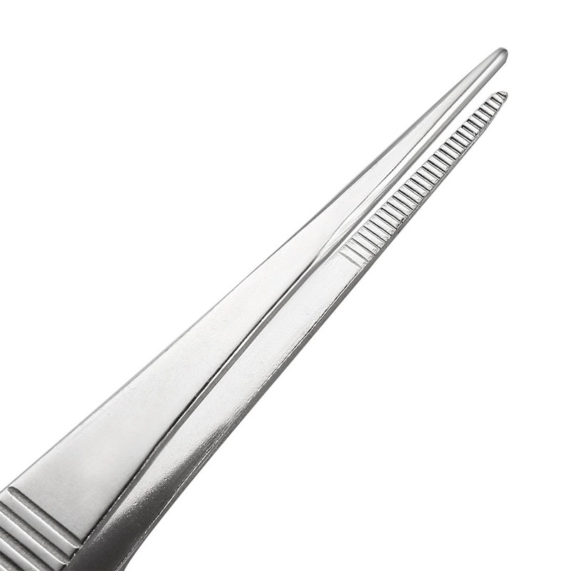sourcingmap 8-Inch 430 Stainless Steel Straight Pointed Tweezers with Serrated