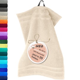 Lashuma Cotton Hand Towel 30 x 50 cm in Natural, London Fluffy Towel for the Face, Children and Guests