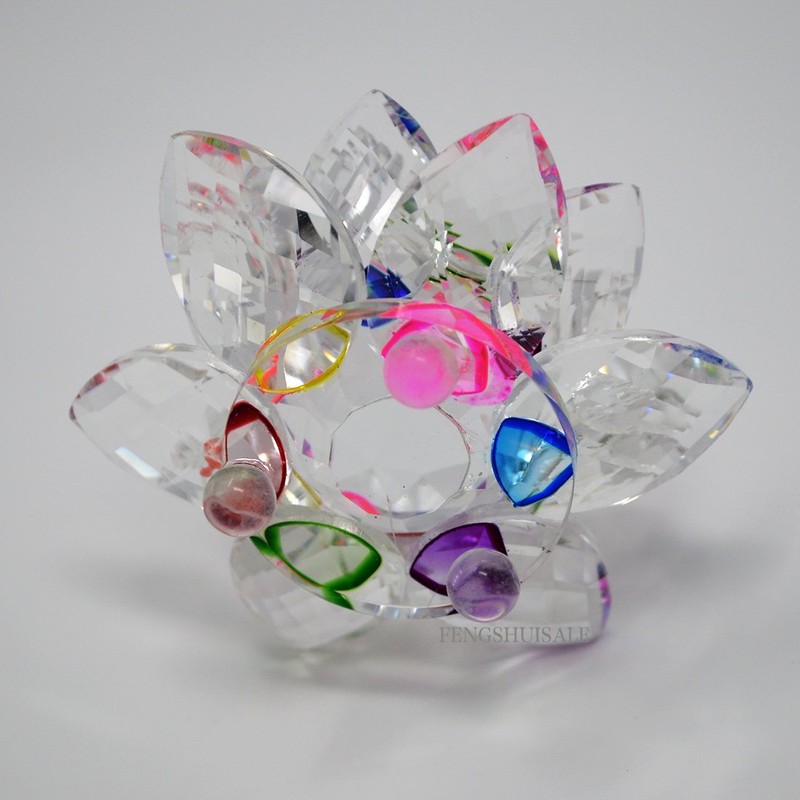 Feng Shui Crystal Lotus Flower 3.2" SKU:X9013