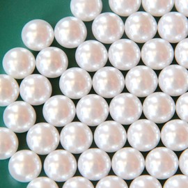 Sukiiy 500PCS No Hole Pearls Vase Fillers, 10MM White Pearls for Craft No Holes, Faux Plastic Makeup Round Pearls Beads for Nail Face Art,Table Scatter, Wedding, Birthday, Home Decoration