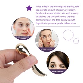 FRCOLOR 2pcs Metal Eye and Face Cream Applicator Mini Cosmetic Spatula Scoop Zinc Alloy Massage Spoon for Women Girl