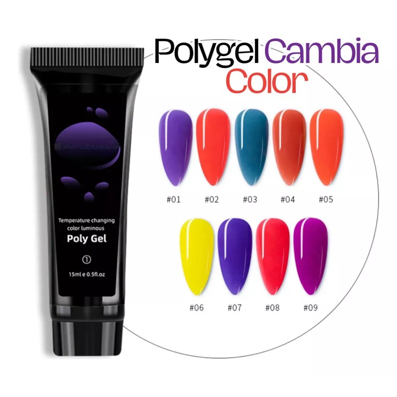 Veraly Polygel Decoración Uñas Cambio Color Manicure Temperatura