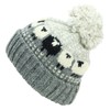 LOUDelephant Wool Knitted Bobble Hat with Sheep Design, gray, Einheitsgröße