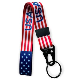 PAC Supplies Global 20mm Wrist Lanyard For Camera, Keys, Phone, Go Pro, Dog Whistle - Choose Your Pattern (USA Flag)