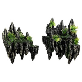 RA AquaTech Underwater Sand Waterfall Aquarium Mountain View Decoration Large Ornament Landscape (2 in 1 Mountain View)