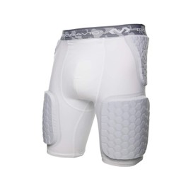 McDavid HEX Dual-Density Thudd Short, Dual-Density Pads for Thighs, HIPS & Tailbone, Helps Reduce Pulls & Fatigue, Moisture-Wicking Fabric, Adult Size White