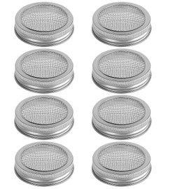 Sieve Lid for Preserving Jar, Sprouts Germinator, 86 mm Stainless Steel Sprout Jar Lid Kit for Sprouts such as Broccoli, Alfalfa, Beans (86 mm - 8 Pieces)