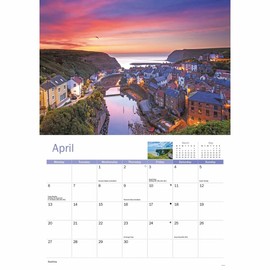 Carousel Worldwide Yorkshire Coast 2026 A4 Wall Calendar – Scenic Coastal Photography, Monthly Planner, 12-Month Organiser for Home or Office