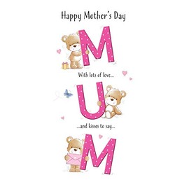 Piccadilly Greetings Cute Mother's Day Card Mum - 9 x 6 inches