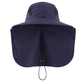 Connectyle Neck Flap Sun Hat for Men Women Adjustable UV Protection Fishing Hats Outdoor Adventure Safari Sun Hats Navy Blue