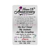 Alotozo 15 Year Wedding Anniversary Card - Engraved Wallet Card