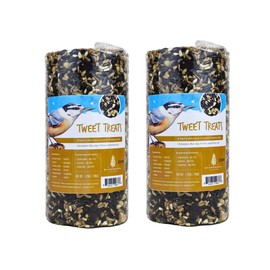 Evergreen Farm and Garden Birdseed Cylinders with Hole - Bird Seed for Outside Wild Birds (Small Cylinder, Tweet Treats 2pc)