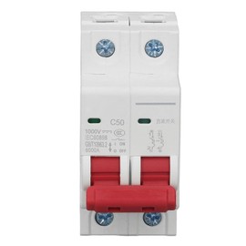 DC Miniature Circuit Breaker 2P Solar PV System 50A DIN Rail Mount DC1000V 6000A Segmented Capacity DZ47 63Z C50