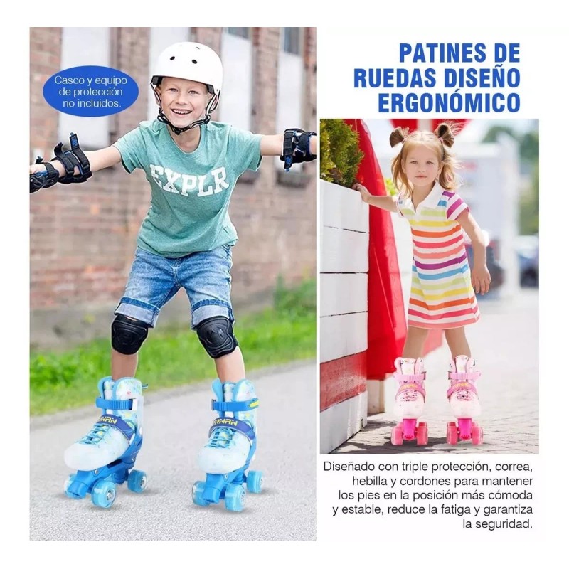 WEHOGAR Patines De 4 Ruedas Ajustables Para Niños Y Niñas,