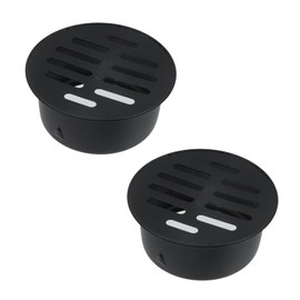 Pastlla 2 Pcs Floor Drain Cover, Stainless Steel Round Grate Cover Connects to Drain Pipes, Sewer Drain Cover for Outdoor Yard Pipe Roof Balcony, Balcony Anti-Blocking Round Sink (3", Black)