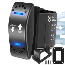 Recoil LAS2 DPDT 20A 12V DC Motor Polarity Reversing Momentary Rocker Switch