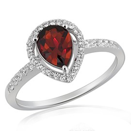 Goldmaid Women's Droplet Ring PremiumShine 925 Sterling Silver Granite 36 Zirconia 54 PS R4075S54