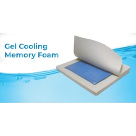 AMiNA Gel Foam Cushion with Skin Protectant, Comfortable Seat Cushion for Wheelchairs, Office Chairs, Car Seats, Non-Slip, Water-Resistant, Carry Handle, Ideal for Pressure Relief, 16x16x3 Inches