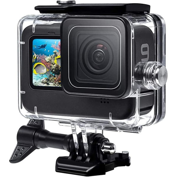 F1TP Waterproof Case for Go Pro Hero 12 11 10 9 55M Protective Underwater Diving Case with Bracket and 1/4" Screw for Go Pro (Case for Go Pro 12/11/10/9)